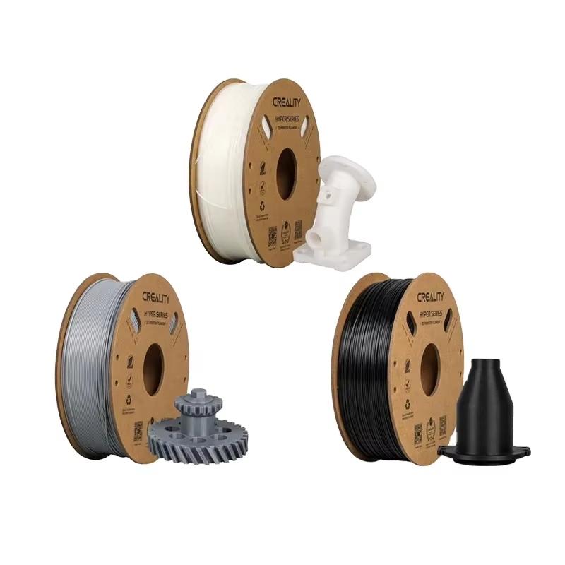 Creality Hyper ABS filament spools with printed gears and functional parts