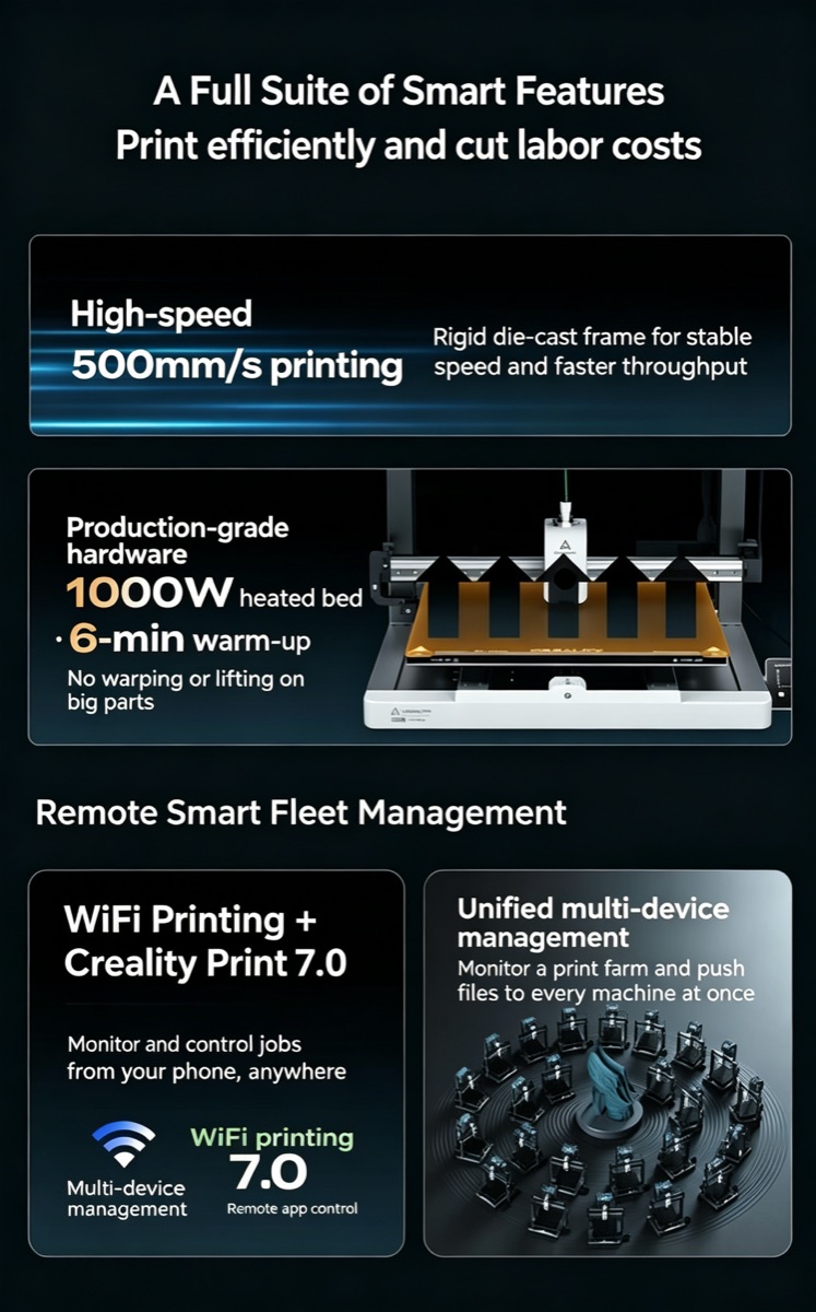Creality Print 7.0 app fleet control interface